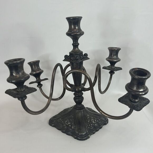 Reed & Barton 718 Candelabra Silver Plate Hollowware Ornate 4 Weighs 3lbs 4.5 Oz - Picture 2 of 15